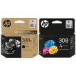 - Komplet HP 308eB + HP 308C oryginalny 7FP22UE + 7FP20UE