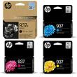- Komplet HP 937 eBK XL CMY 4900str. oryginalny